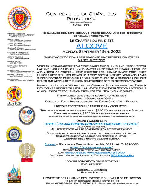 Alcove Invitation September 19th, 2022