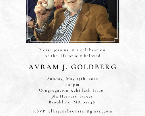 Celebration of Life Avram Goldberg